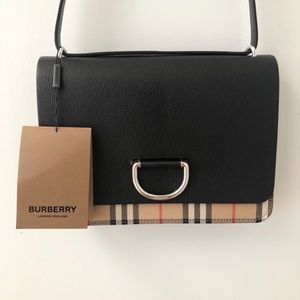 The Medium Vintage Check and Leather D-ring Bag.